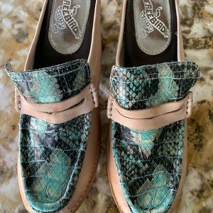 Freebird Collins Heeled Mule in Teal